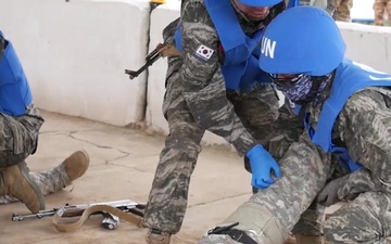 Republic of Korea Peacekeepers Conduct Tactical Combat Casualty Care Training