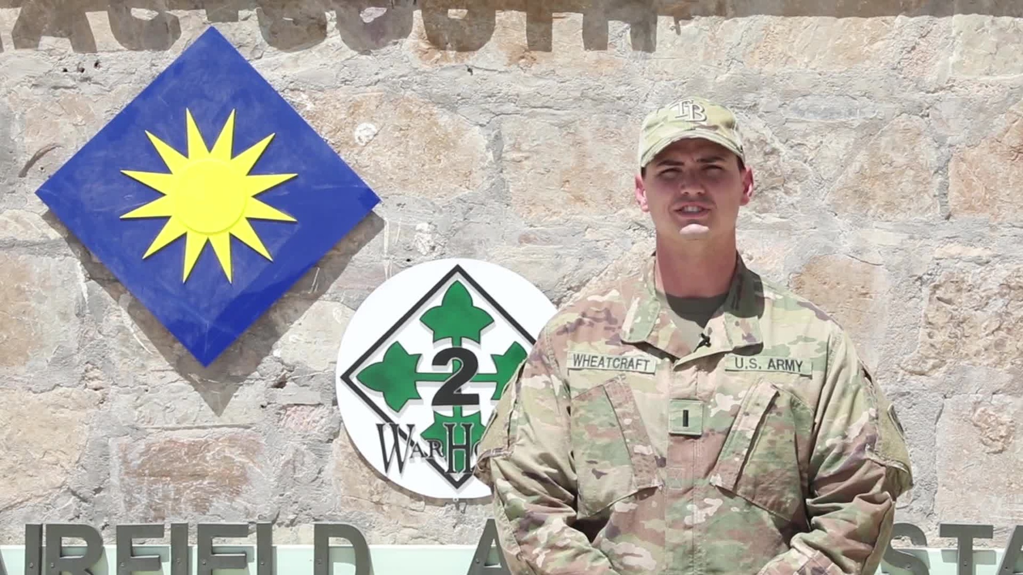 U.S. Army 1st Lt. Larry Wheatcraft, assigned to the 2nd Infantry Brigade Combat Team, 4th Infantry Division out of Fort Carson, Colorado sends a special anniversary message to his wife and kids currently in Florida from Kandahar, Afghanistan.