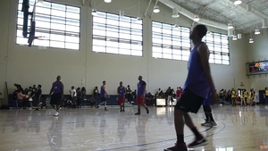 USS Halsey (DDG 97) plays HMNZS Te Mana (F111) during RIMPAC 2018 Basketball Tournament