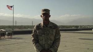 Spc. Myles Henry sends a 4th of July greeting