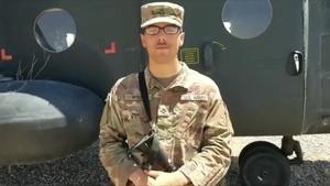 Pfc. Noah Wolfe sends a shoutout to the San Diego Padres