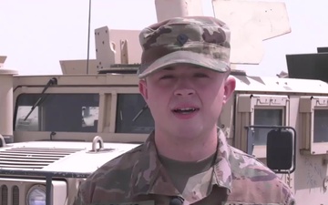 SPC Andrew Loring gives a shout out to the Philadelphia Phillies