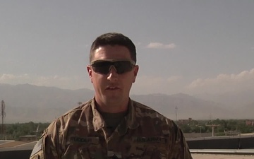 Army 1st Sgt. Brandon Rudder sends a 4th of July greeting