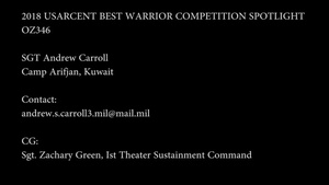 Sgt. Zachary Green talks about his feelings on winning the 2018 USARCENT Best Warrior Competition