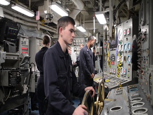 Sailors Conduct Routine Operations in the Forward Main Machinery Room and Participate in a Lip-Syncing Competition