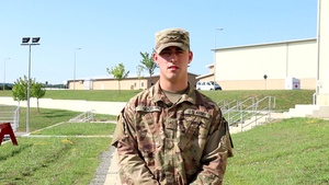 Pvt. Scott Sidoti gives a 4th of july shout out