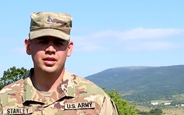 Spc. Jack B. Stanley gives a 4th of July shout out