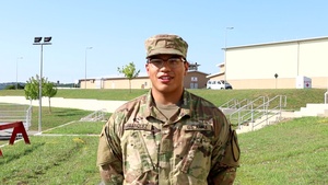 Pvt. Noah Franquez gives a 4th of July shout out