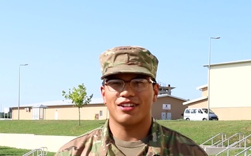 Pvt. Noah Franquez gives a 4th of July shout out