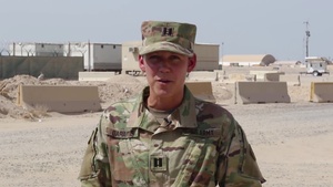 Minnesota Army National Guard Soldier gives shout out