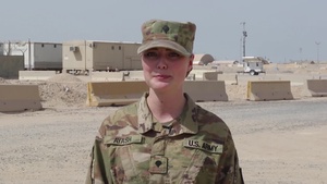 Minnesota Army National Guard Soldier gives shout out