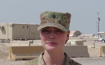 Minnesota Army National Guard Soldier gives shout out