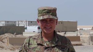 Minnesota Army National Guard Soldier gives shout out