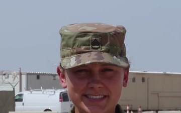 Minnesota Army National Guard Soldier gives shout out