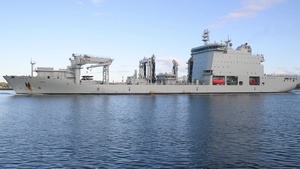 MV Asterix Departs Pearl Harbor During RIMPAC 2018