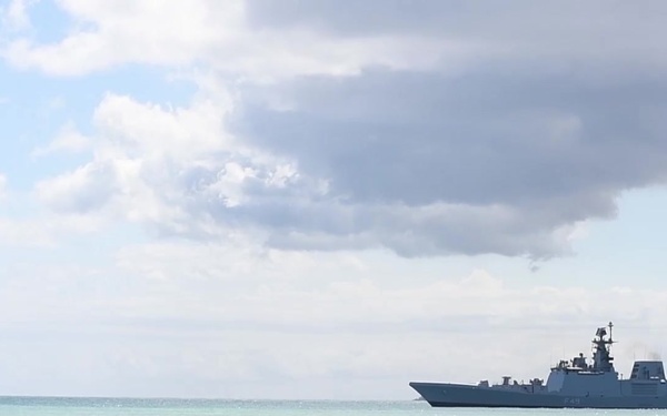 INS Sahyadri departs Joint Base Pearl Harbor-Hickam for RIMPAC 2018