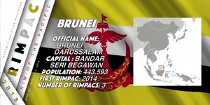 A motion infographic representing the country of Brunei, one of twenty-five nations participating in the Rim of the Pacific (RIMPAC) exercise 2018