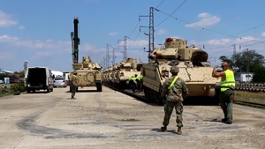 2-5 Cav vehicles arrive in Bulgaria.