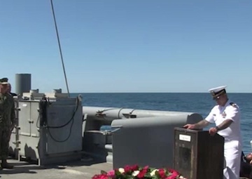 U.S. Navy commemorates the 100th anniversary of the sinking of the USS San Diego (ACR 6) with a wreath laying ceremony.