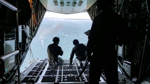 Coast Guard Air Station Kodiak C-130 crew conducts drop flight training