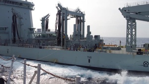 HMCS Vancouver replenishment-at -sea from MV Asterix at RIMPAC 2018