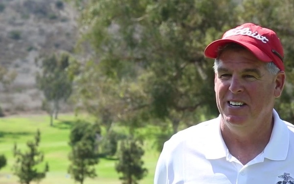 All-Marine golf team coach talks about teaching Marines how to play golf (B-Roll)