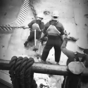 Coast Guard Cutter Oak tending sea buoys in New England