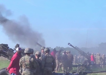 Arkansas Guardsmen Fire M119A3 Howitzer