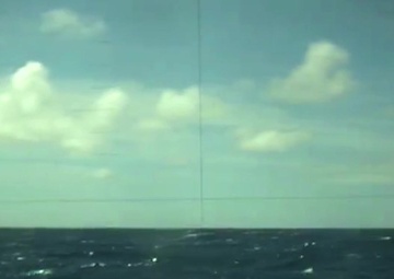 USS Olympia fires Harpoon anti-ship missile during SINKEX