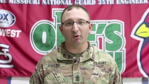Missouri Army National Guard soldier gives shoutout