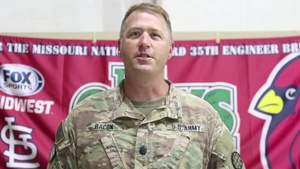 Missouri Army National Guard soldier gives shoutout