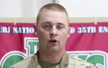 Missouri Army National Guard soldier gives shoutout