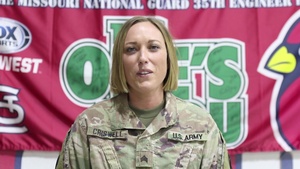 Missouri Army National Guard soldier gives shoutout