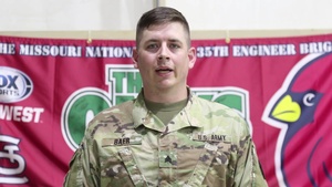 Missouri Army National Guard soldier gives shoutout