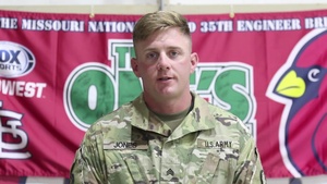 Missouri Army National Guard soldier gives shoutout