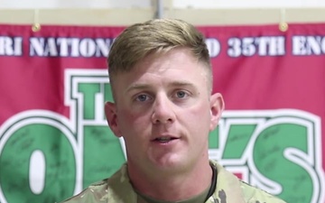 Missouri Army National Guard soldier gives shoutout