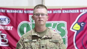 Missouri Army National Guard soldier gives shoutout