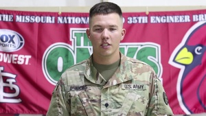 Missouri Army National Guard soldier gives shoutout