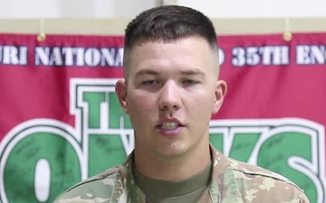 Missouri Army National Guard soldier gives shoutout