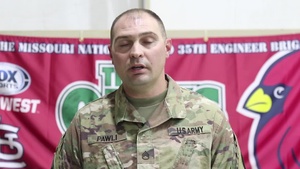 Missouri Army National Guard soldier gives shoutout