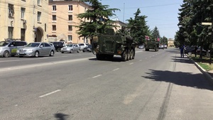 2nd Cavalry Regiment convoy stop in Gori, Georgia