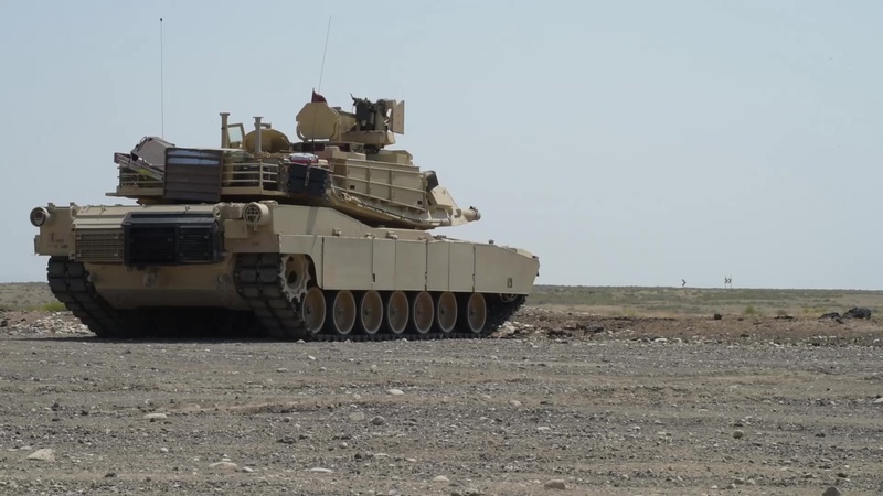 Soldiers fire from M1A2 tanks at Idaho National Guard's Tank Commanders Certification Course