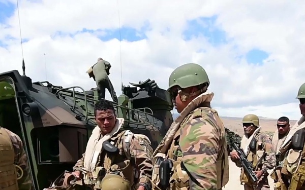 Assault Amphibious Vehicles Pick Up Troops Completing Exercises At Poholokoa Training Area During RIMPAC