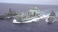 Chilean, Indian, and Royal Canadian navies resupply at sea