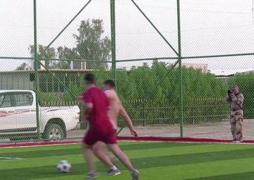 France Takes on Iraq in a Coalition and Partner Forces Football Series
