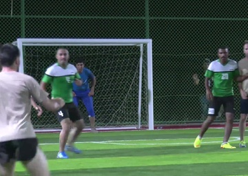 Spain Takes on Iraq in a Coalition and Partner Forces Football Series