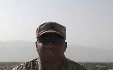 Sgt. 1st. Class Kenneth Humphrey sends a back to school greeting to his family