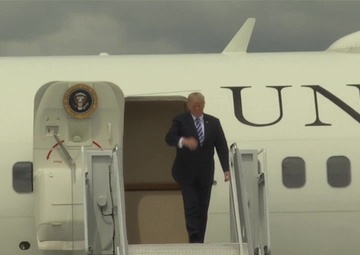 President Trump arrives at Fort Drum to sign the NDAA