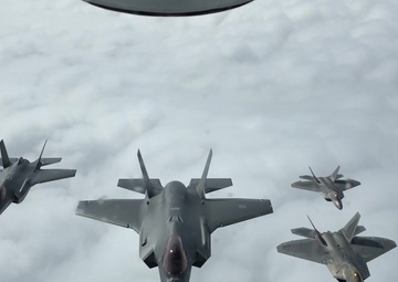 F-22 Raptor Formation with Norwegian F-35