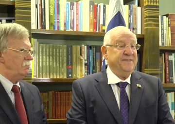 NSA Bolton meets Israeli President Rivlin